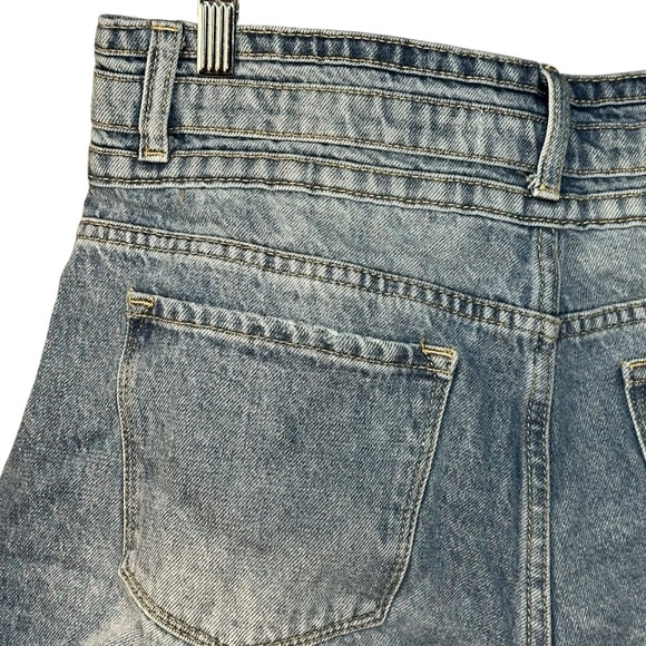 Kancan Women's Blue Jeans Raw Hem Distressed Shorts Size 29 - Picture 13 of 13
